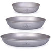 Boundless Voyage Ultralight Titanium Pan Dish Plate with Carry Mesh Bag Outdoor Titanium Dishware and Utensils Mess Kit for Camping Backpack Ti15139B