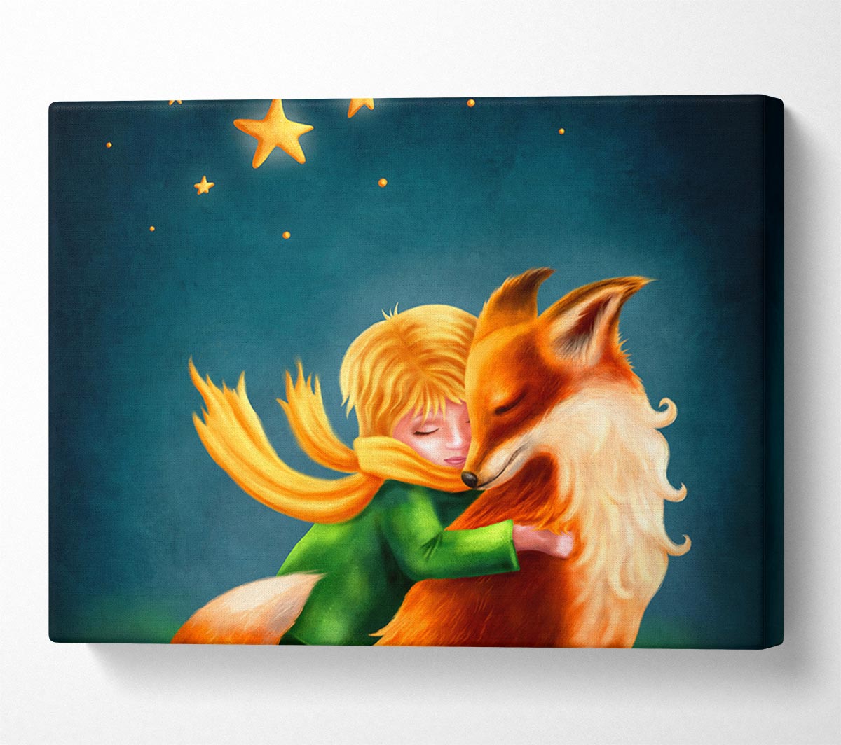 Hugging The Fox Canvas Wall Art