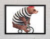 Bear On A Bike Framed Wall Art