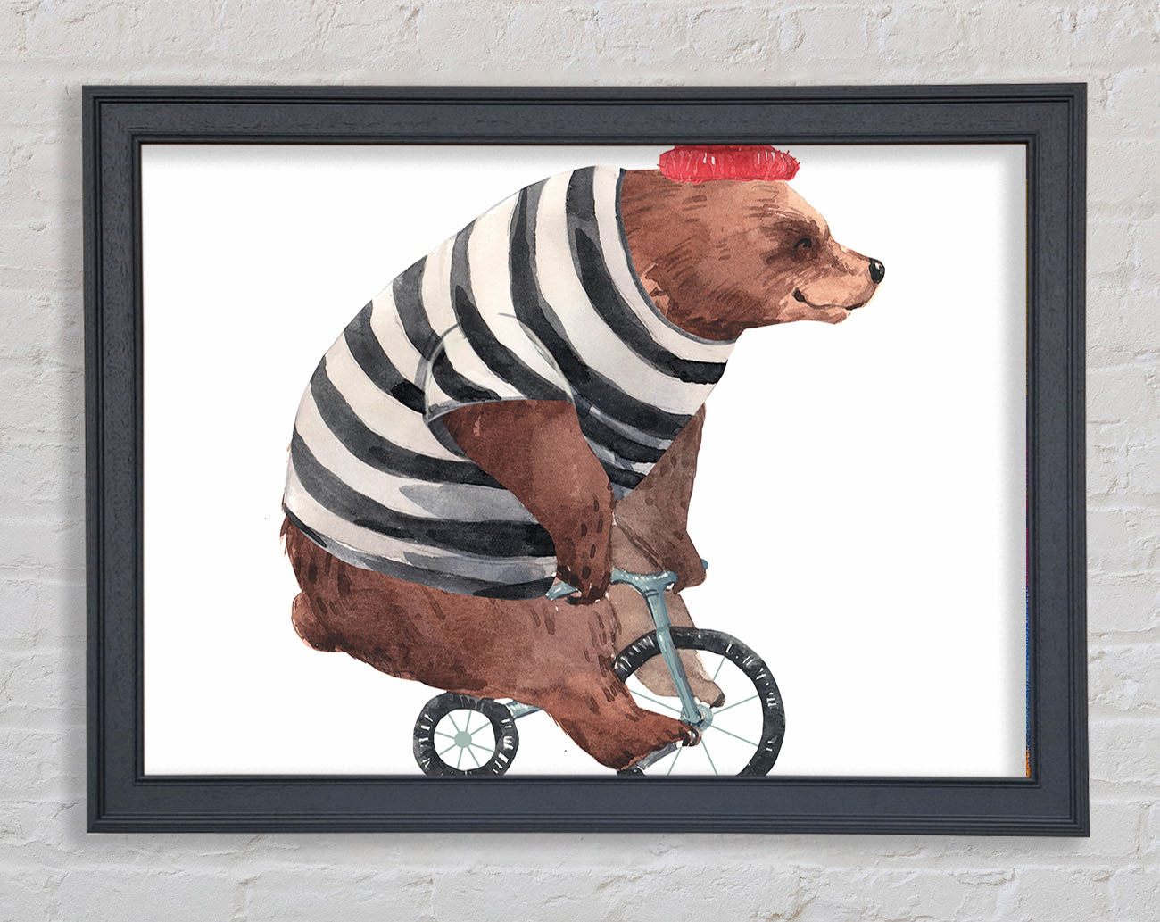 Bear On A Bike Framed Wall Art