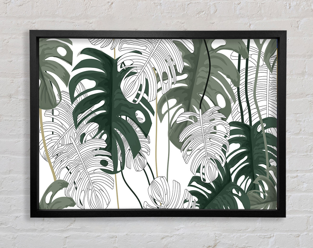 Cheese Plant Leaves Framed Wall Art