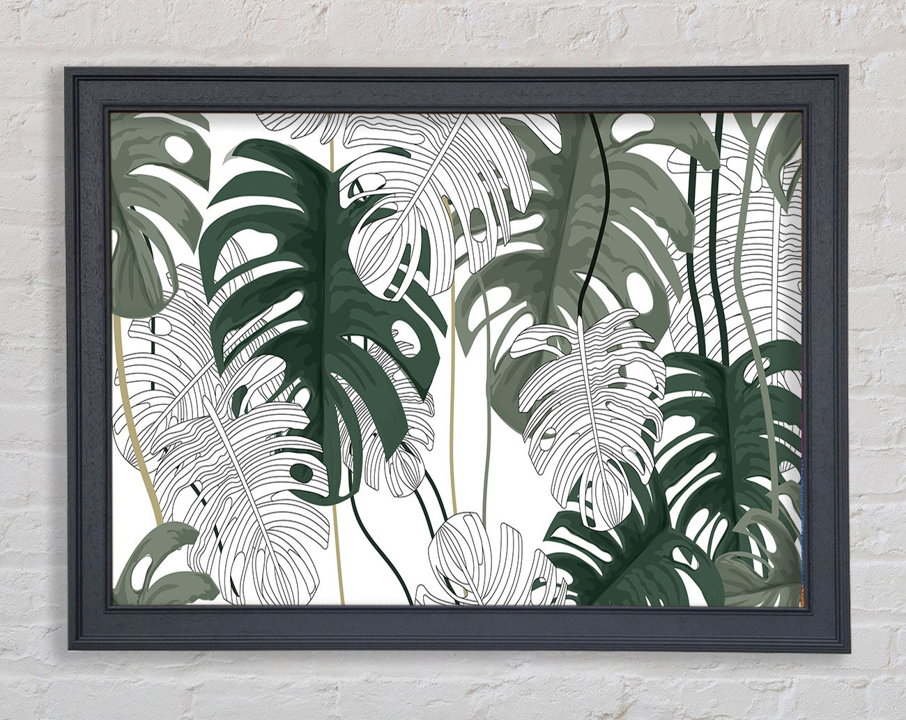 Cheese Plant Leaves Framed Wall Art