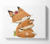 Fox Family Cuddle Canvas Wall Art