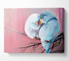 Two Love Birds On A Branch Canvas Wall Art