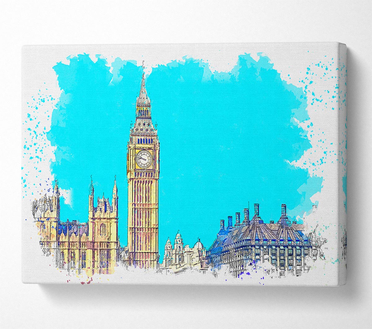 London Big Ben Splatter Canvas Wall Art