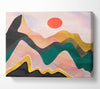 Red Sun Mountain Abstract Canvas Wall Art