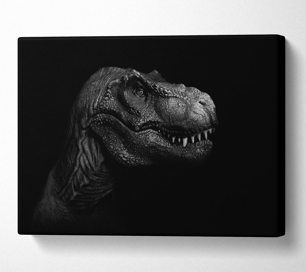 T-Rex In The Dark Canvas Wall Art