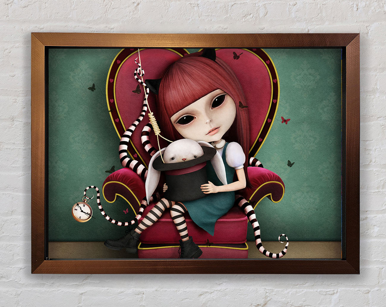 Creepy Alice In Wonderland Framed Wall Art
