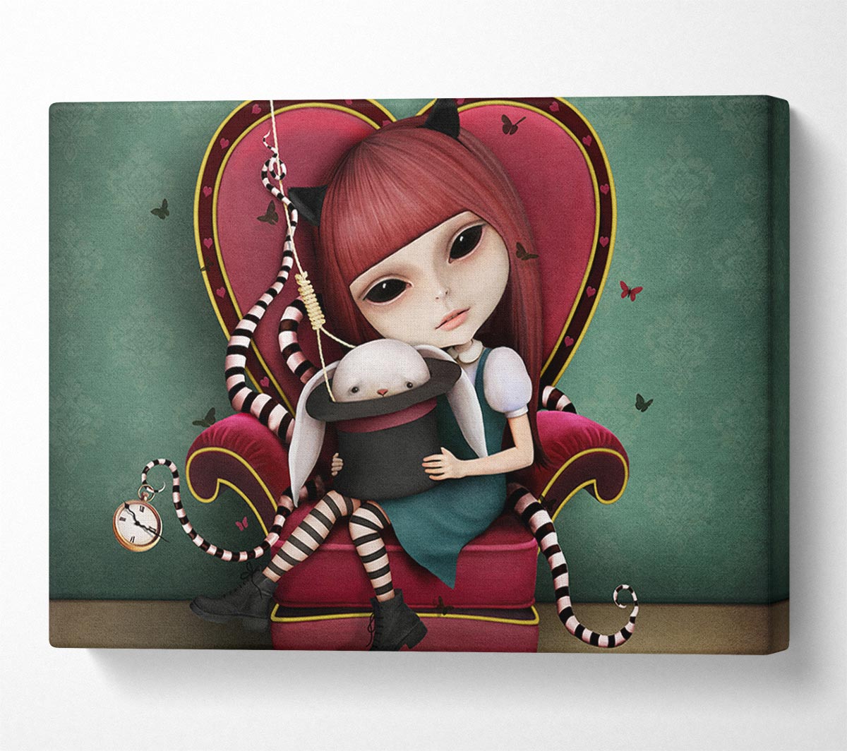 Creepy Alice In Wonderland Canvas Wall Art