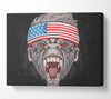 Angry Gorilla American Flag Canvas Wall Art