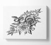 Snake Round The Flowers Canvas Wall Art