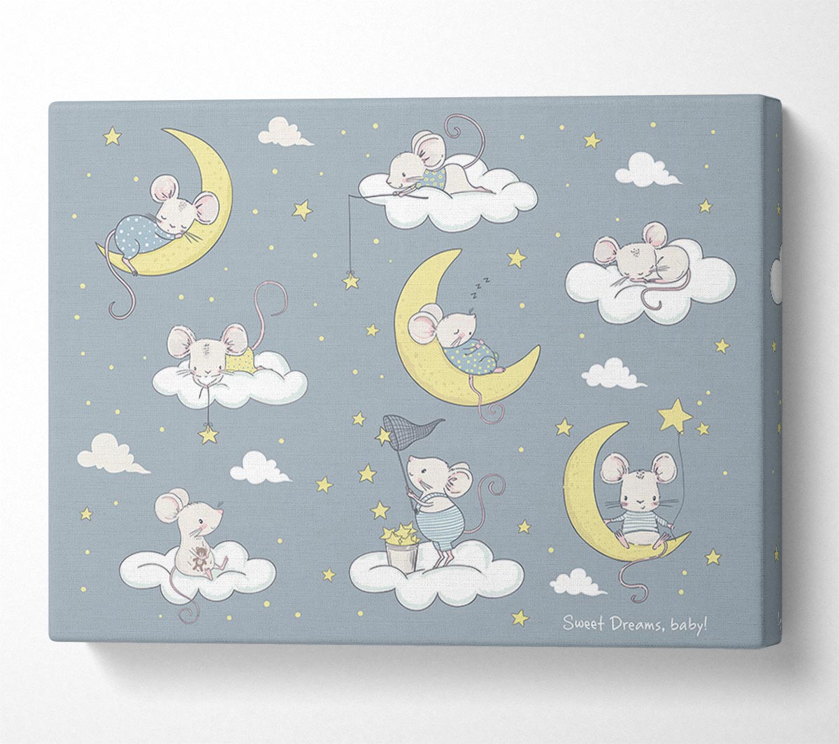 Three Moon Mice Canvas Wall Art