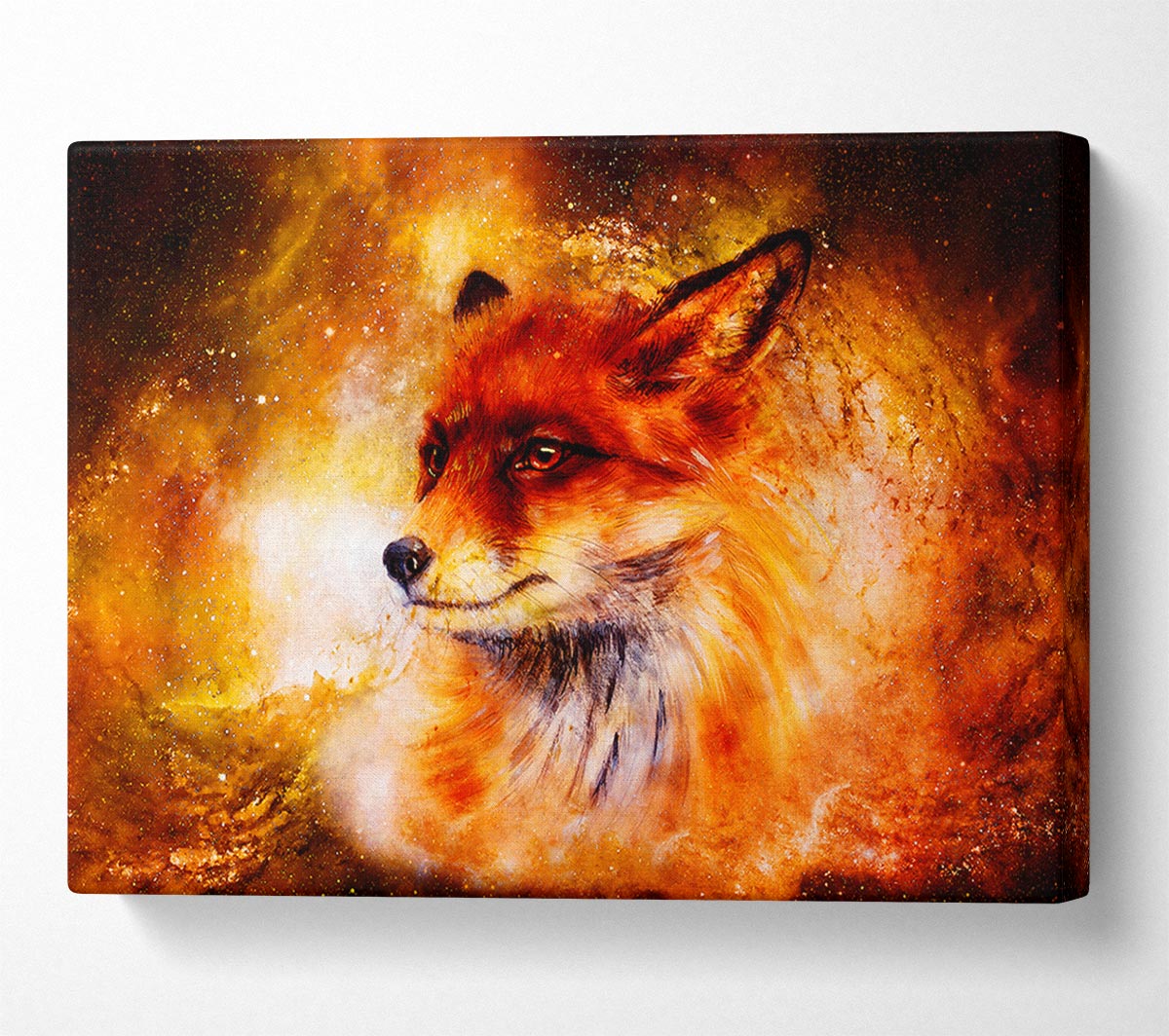 Fox Head Fire Canvas Wall Art