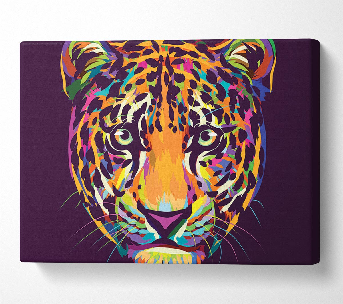 Leopard Head Watercolour Canvas Wall Art