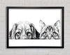 Cat And Dog Peep Framed Wall Art