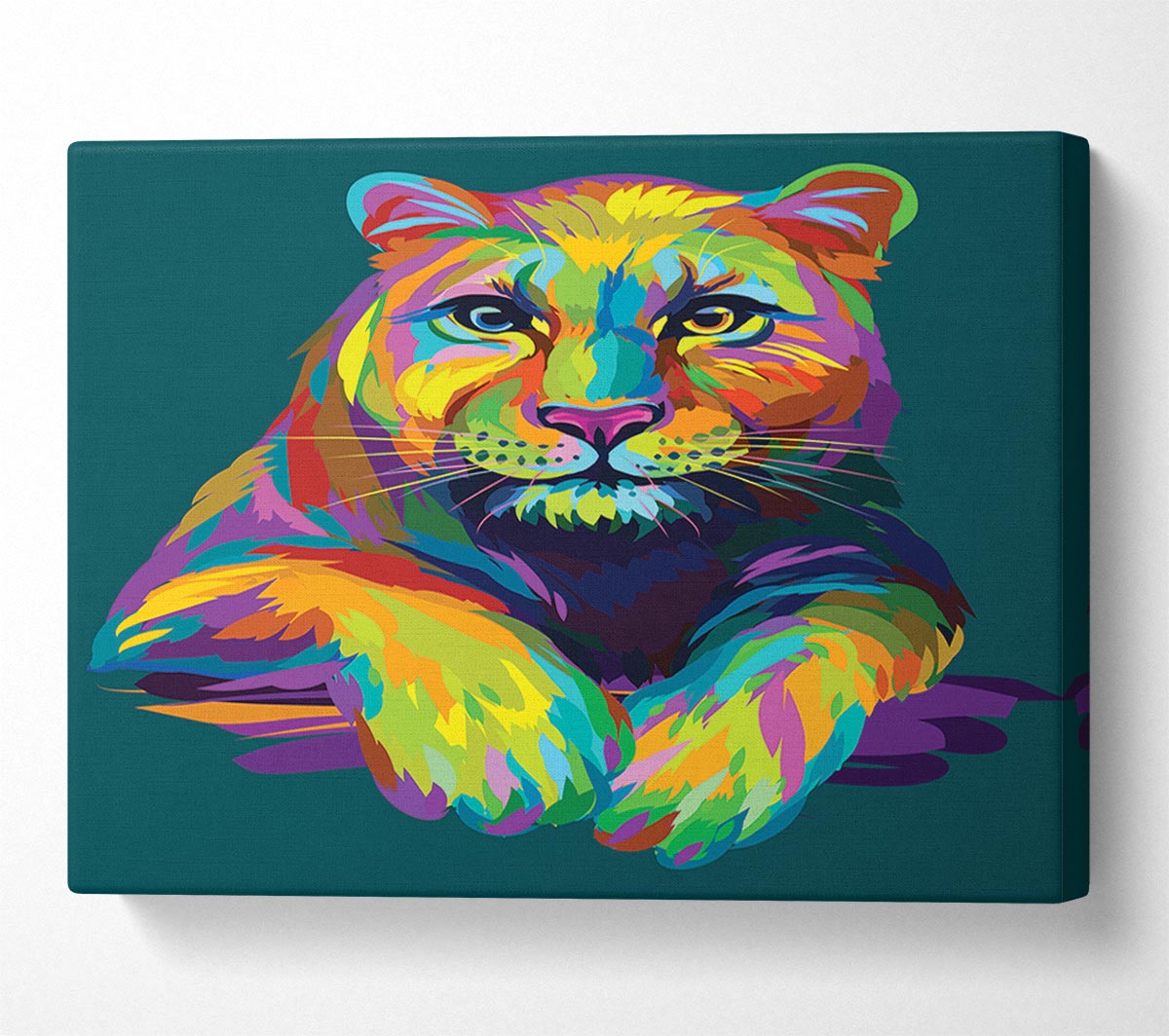 Colourful Mountain Lion Canvas Wall Art