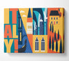 Italy Poster Illustration Canvas Wall Art
