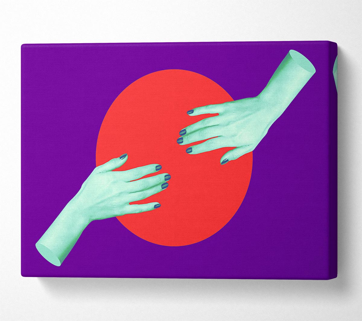 Touching The Red Circle Canvas Wall Art