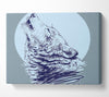 Howling Wolf At Night Canvas Wall Art
