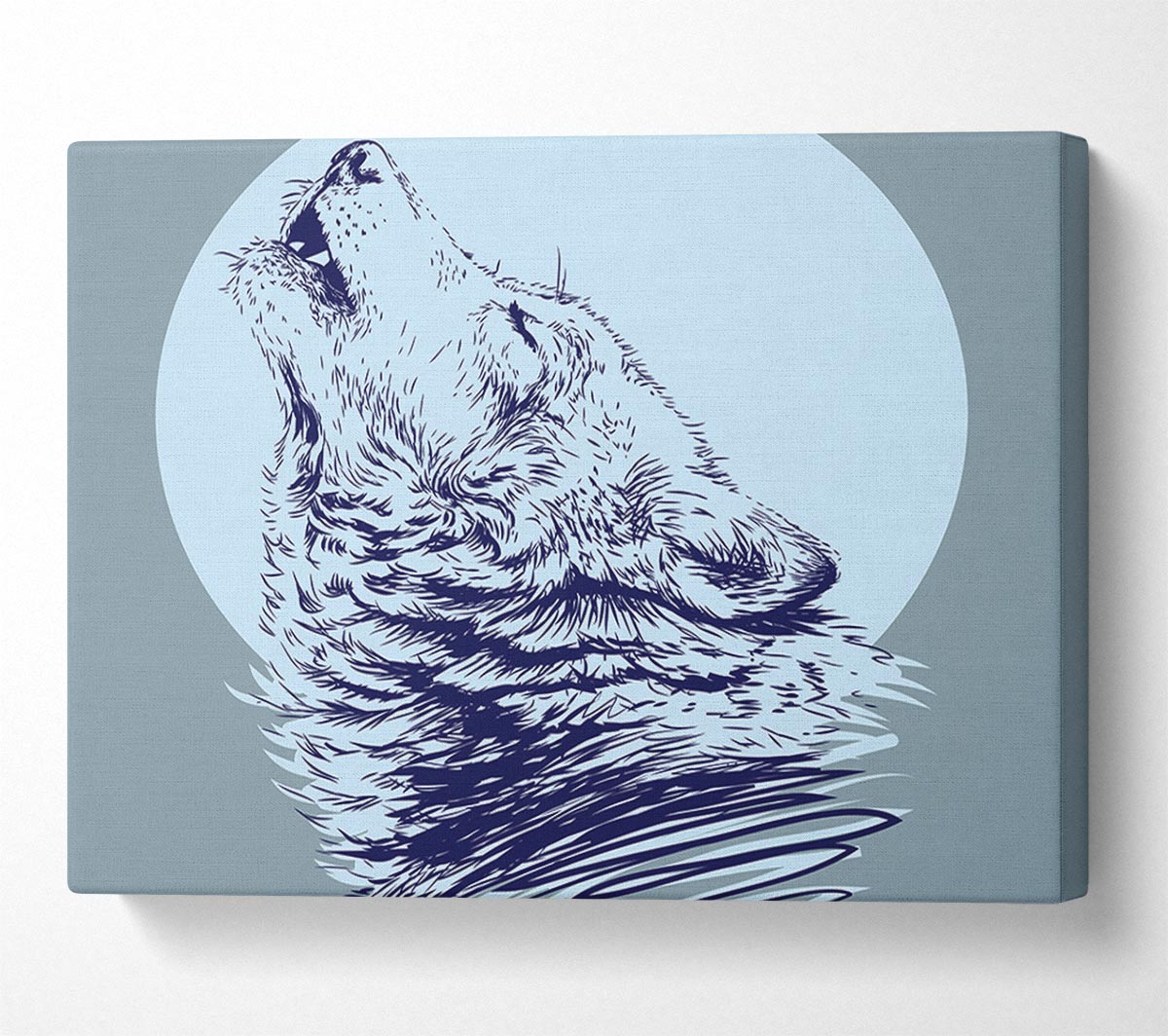 Howling Wolf At Night Canvas Wall Art