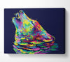 Howling Wolf In Colour Canvas Wall Art