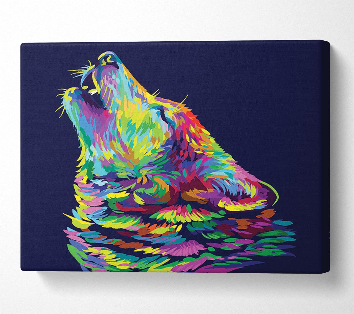 Howling Wolf In Colour Canvas Wall Art