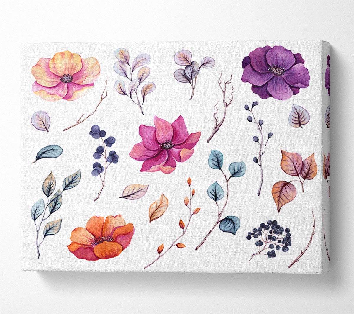Selection Of Lovely Flowers Canvas Wall Art