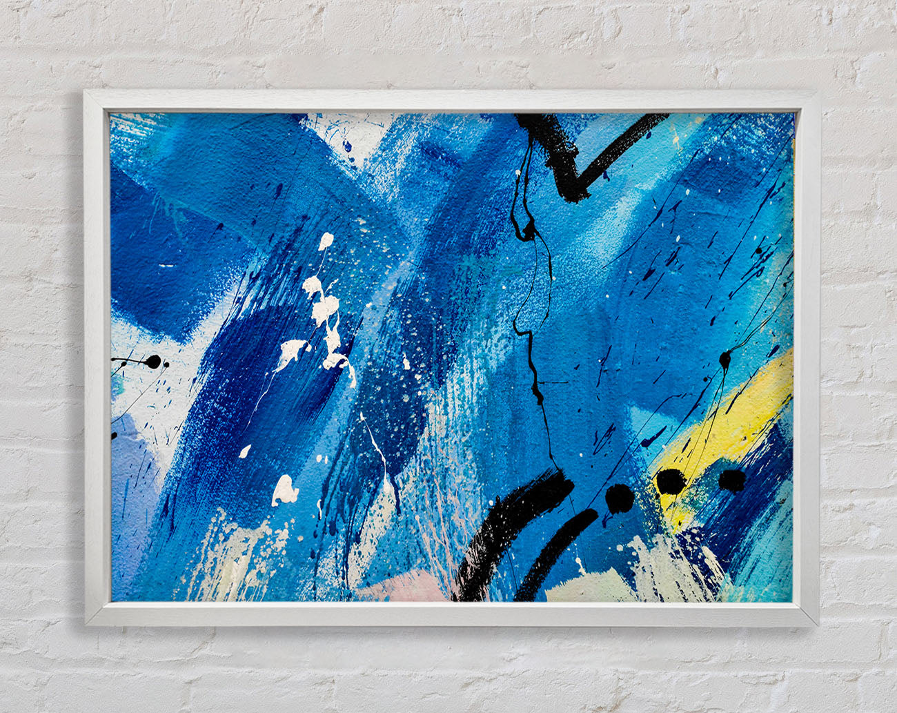 Broad Strokes Of Blue Paint Framed Wall Art
