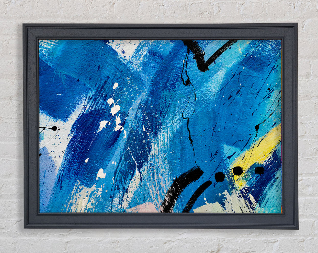 Broad Strokes Of Blue Paint Framed Wall Art