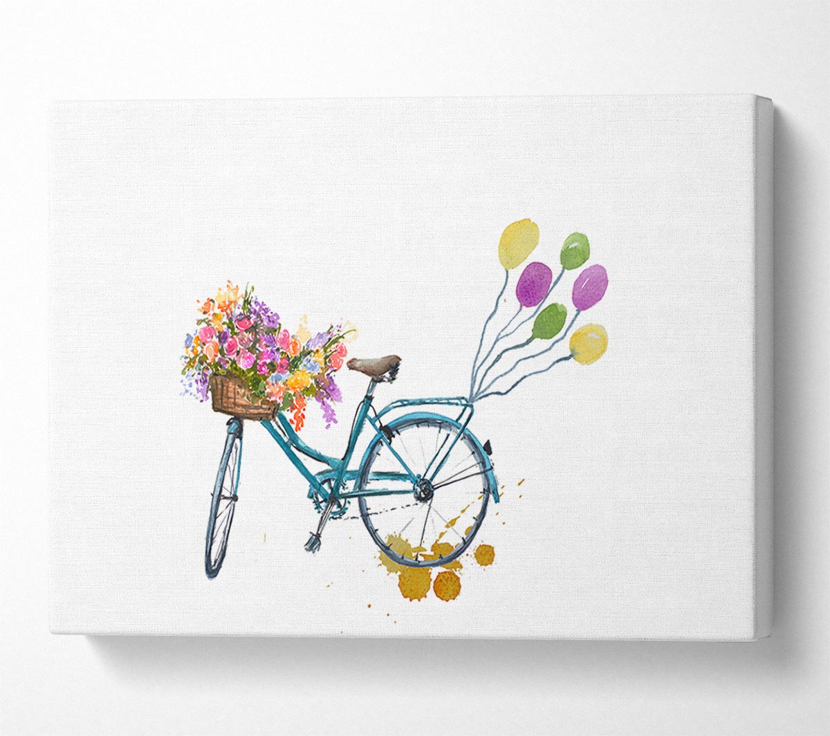 A Bike Pulling Balloons Canvas Wall Art