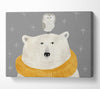 The Bear And The Owl Canvas Wall Art
