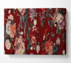 Flowers On Red Canvas Wall Art