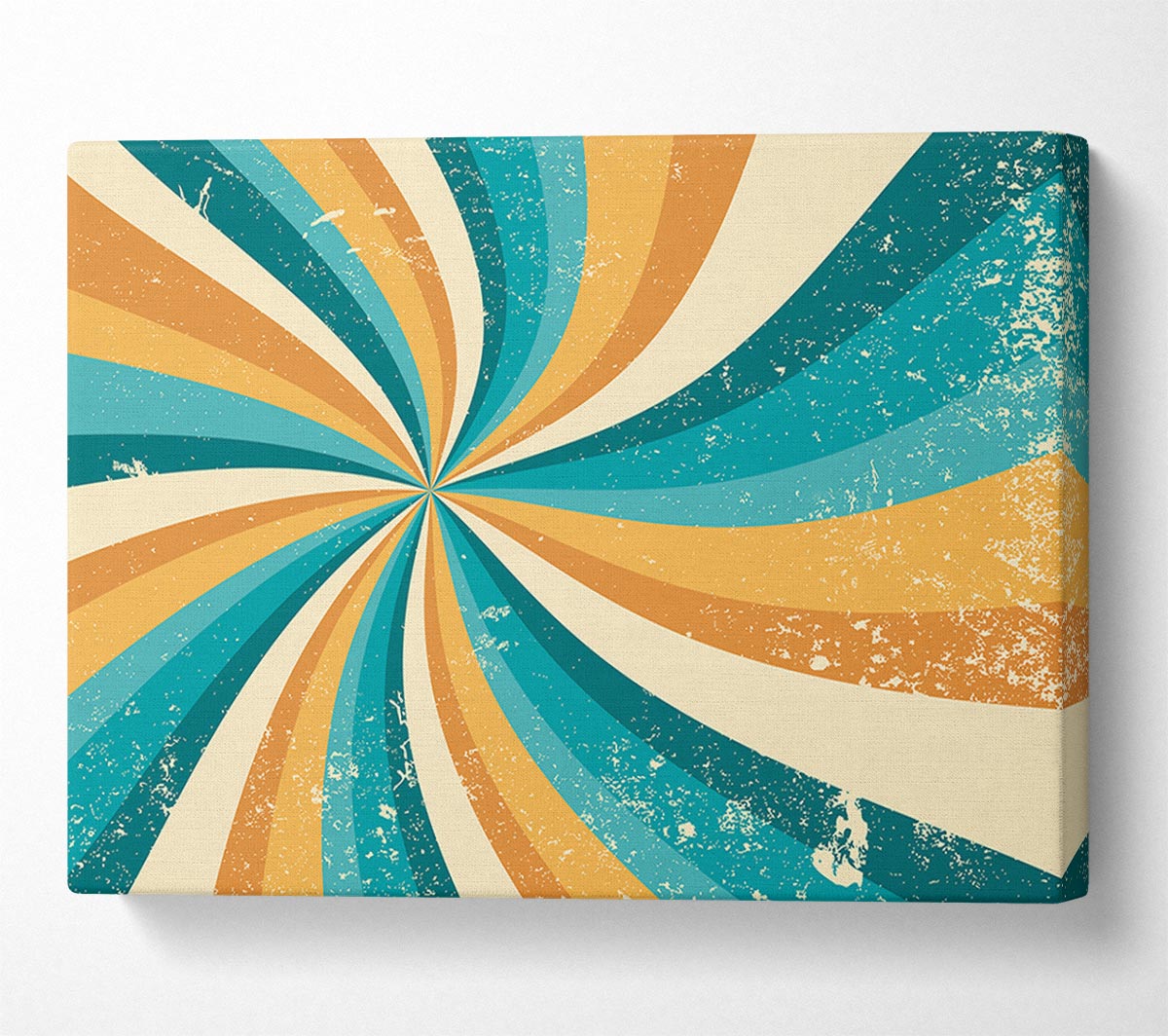 The Spiral Yellow And Blue Canvas Wall Art