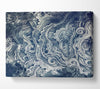 Ripples And Swirly Dots Blue Canvas Wall Art