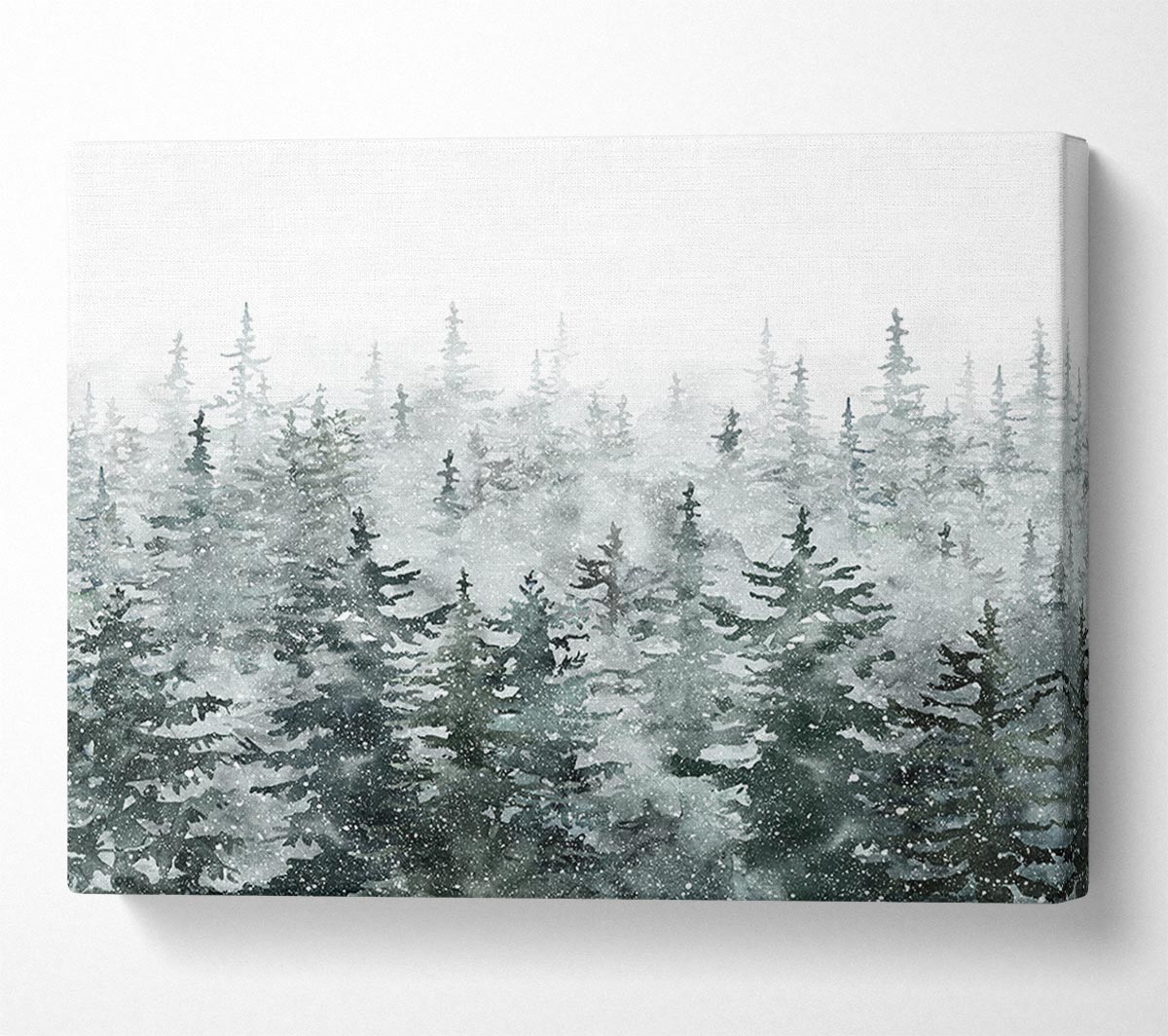 Snowy Top Trees Winter Canvas Wall Art