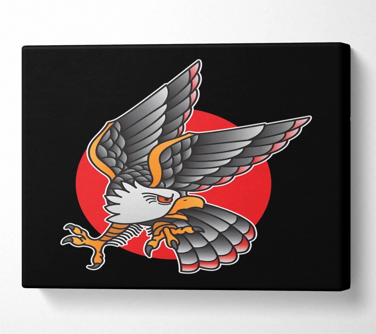 Tattoo Eagle Sun Canvas Wall Art