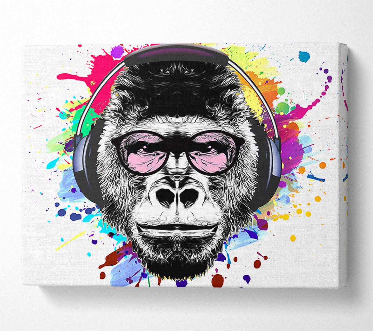 Gorilla Glasses Paint Splatter Canvas Wall Art