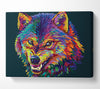 Growling Wolf Colour Canvas Wall Art