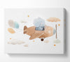 Elephant Riding Plane Canvas Wall Art