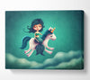 Mermaid Riding A Unicorn Canvas Wall Art