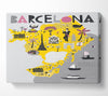 The Little Map Of Barcelona Canvas Wall Art