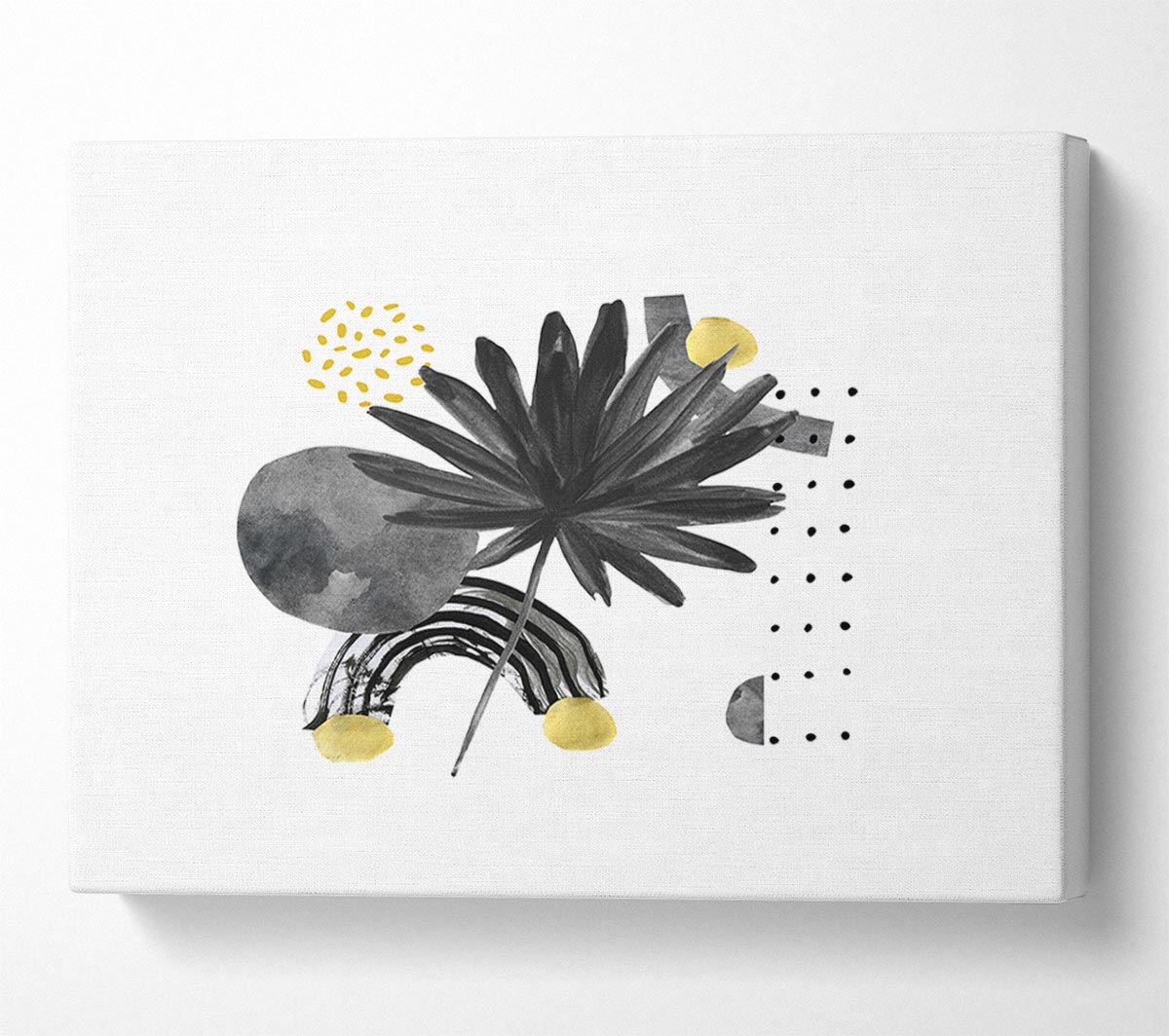The Contemporary Leaf And Rainbow Canvas Wall Art