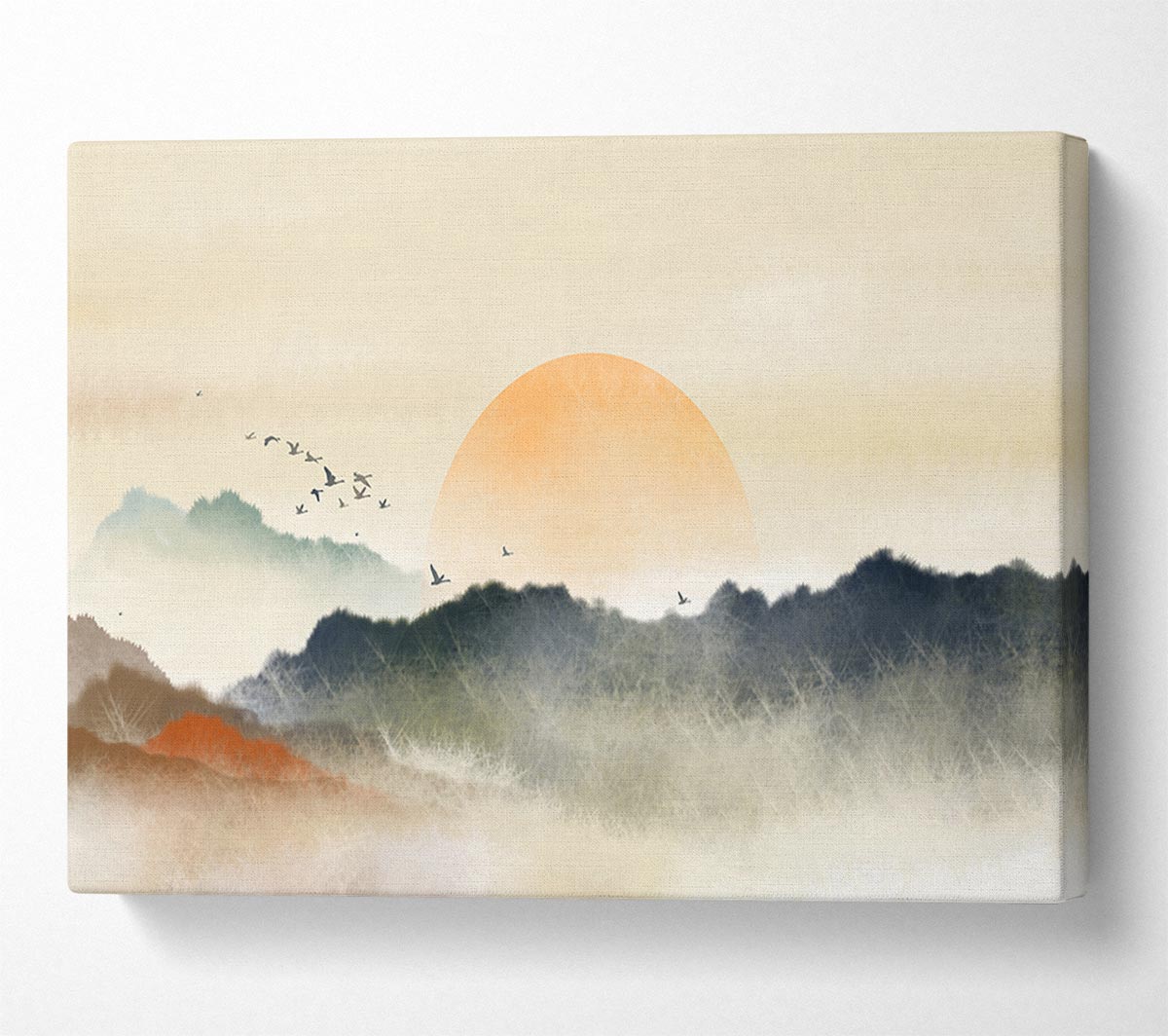 Sun Peeking Over The Sunset Canvas Wall Art