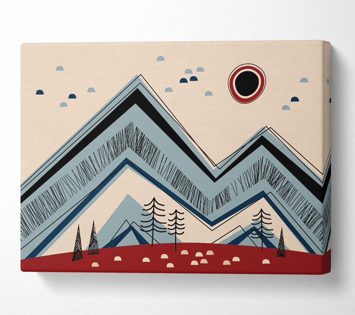 Triangle Mountain Sun Rise Canvas Wall Art
