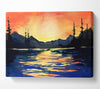Orange Skies Mountain Range Canvas Wall Art