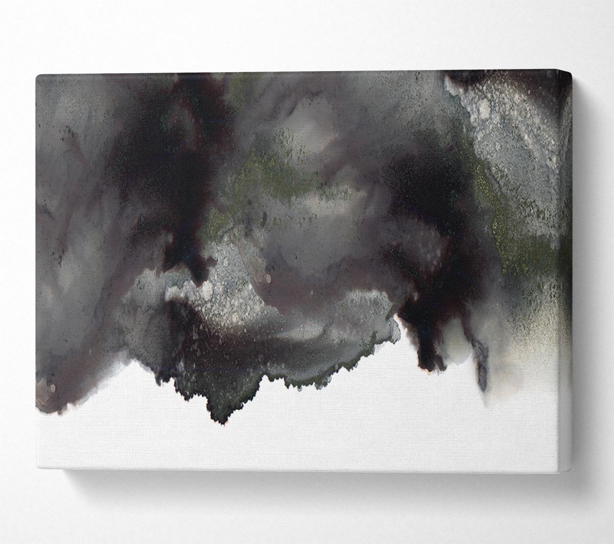 Black On White Abstract Cloud Canvas Wall Art