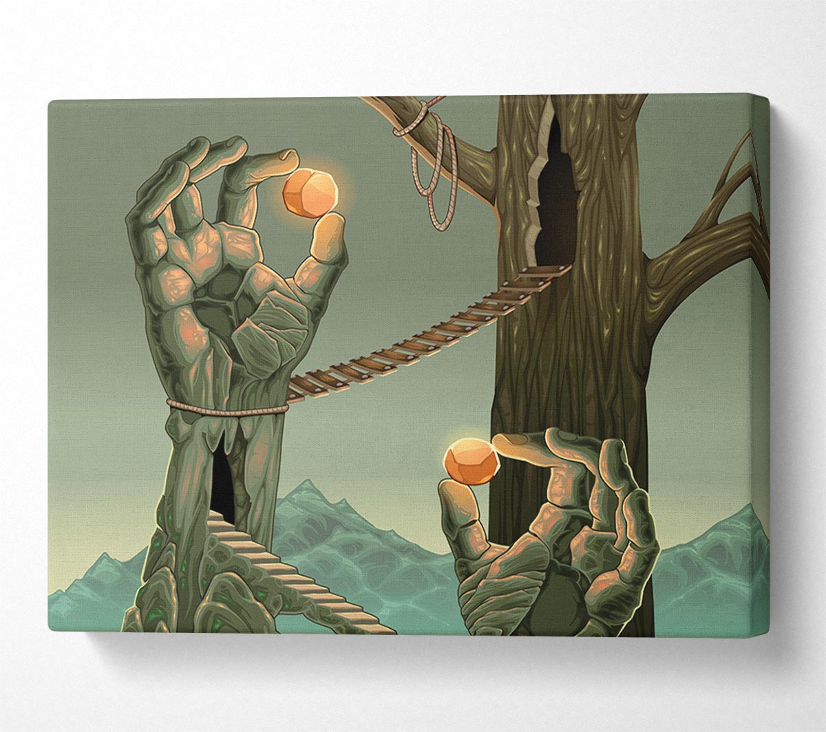 Holding The Balls Of Light Canvas Wall Art