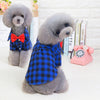Pet Clothes New Dog Plaid Shirt European And American Suit Pet CLothes
