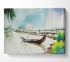 The Boat Left In The River Canvas Wall Art