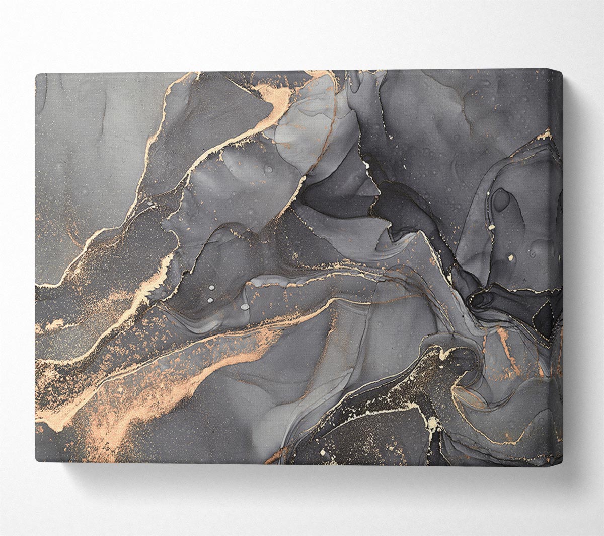 Dark Grey Smoke Glitter Canvas Wall Art